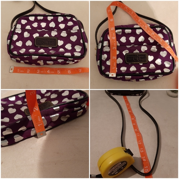 Dooney Bourke Purple Silver Hearts Bag - Picture 14 of 14